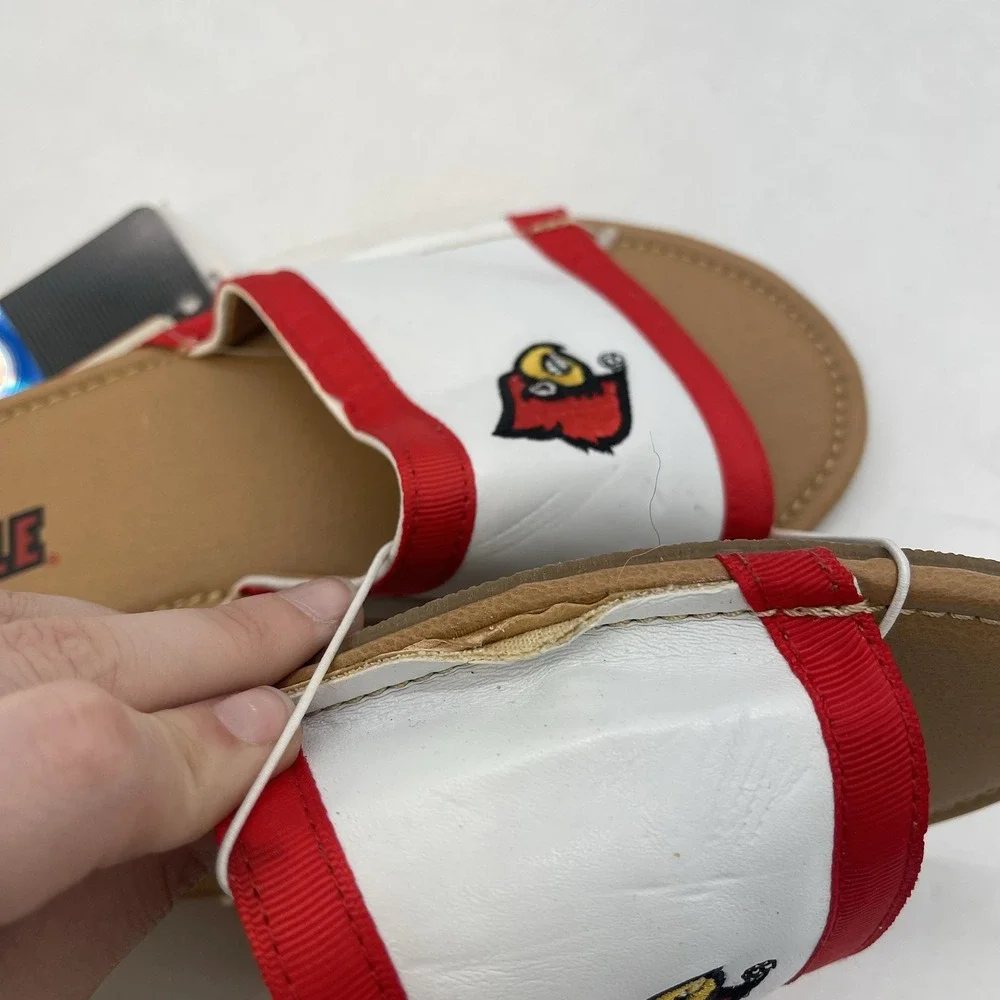 Louisville Cardinals Campus Flip Flop Sandals Slides Womens 7 Slip On